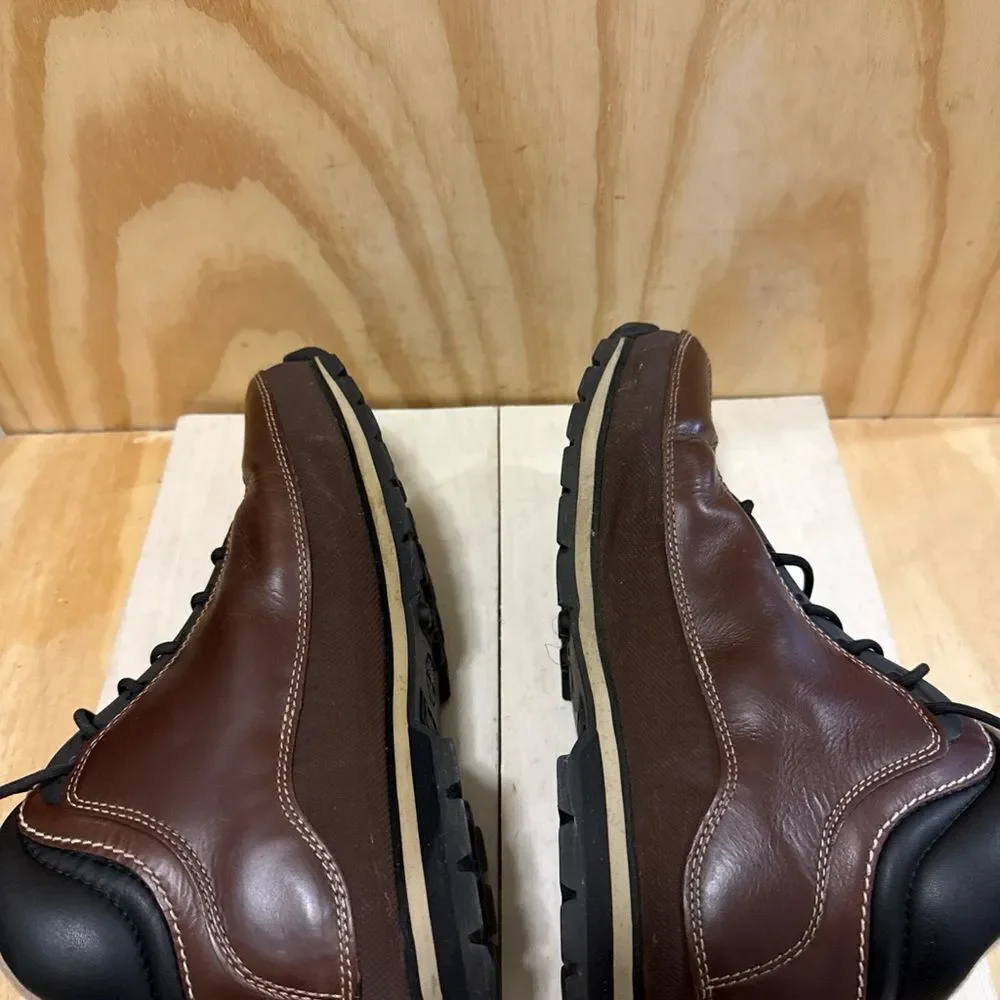 Timberlands Men's 85129 Brown Leather Lace Up Euro Dub Boots Size 9.5M